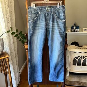 H&M Bragg Jeans Mens 33x32 Blue Fade 100% Cotton Denim